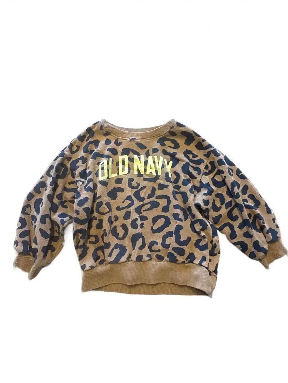 Old Navy Toddler 3T Brown Leopard Print oversized Sweatshirt Children's Girls
